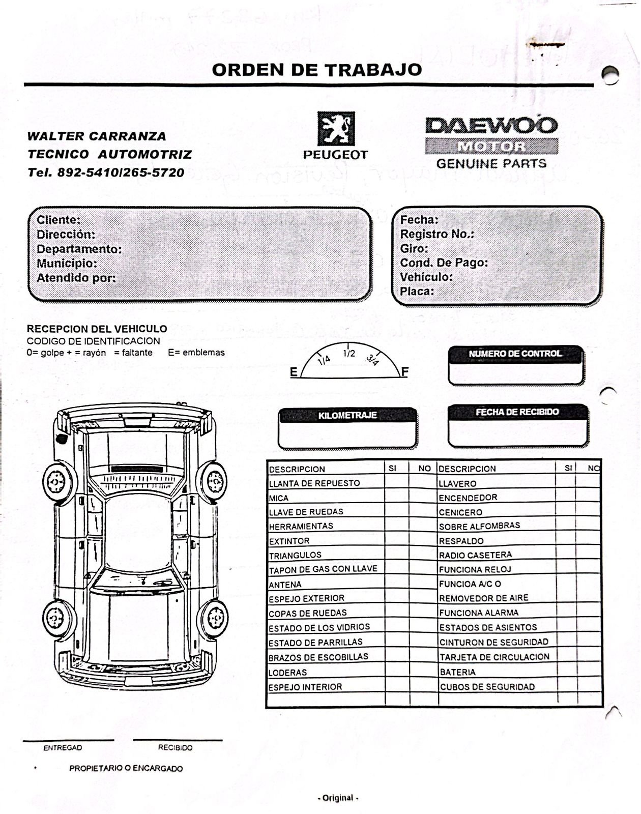 Primeras ordenes de Trabajo